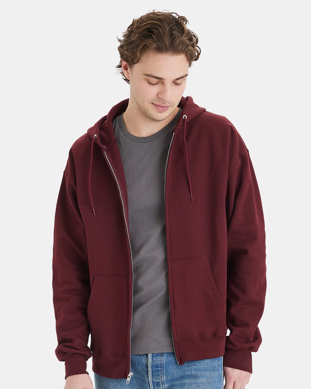 Hanes F280 Unisex Ultimate Cotton® Full-Zip Hooded Sweatshirt