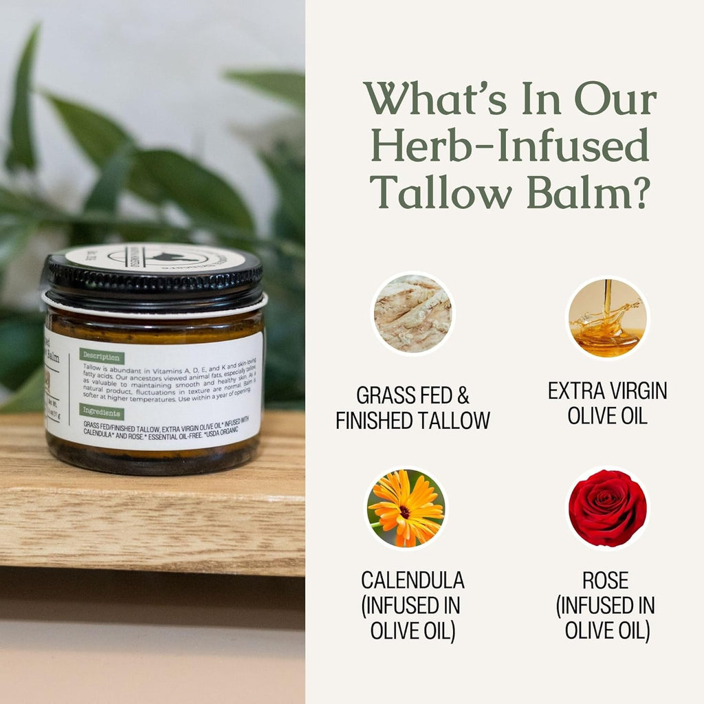 Hearth & Homestead Whipped Beef Tallow for Skin & Face, Unscented, 1.3oz