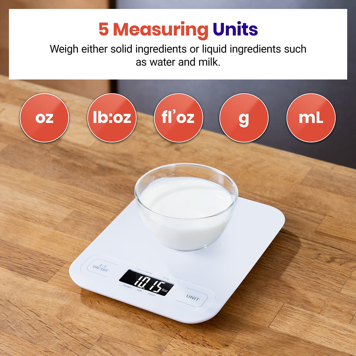 Etekcity Food Kitchen Scale, Digital Grams and Ounces, 11lb