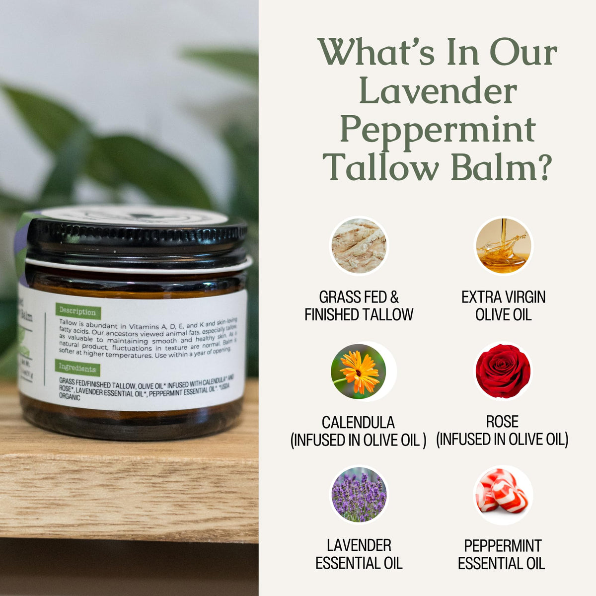 Hearth & Homestead Whipped Beef Tallow for Skin & Face, Unscented, 1.3oz