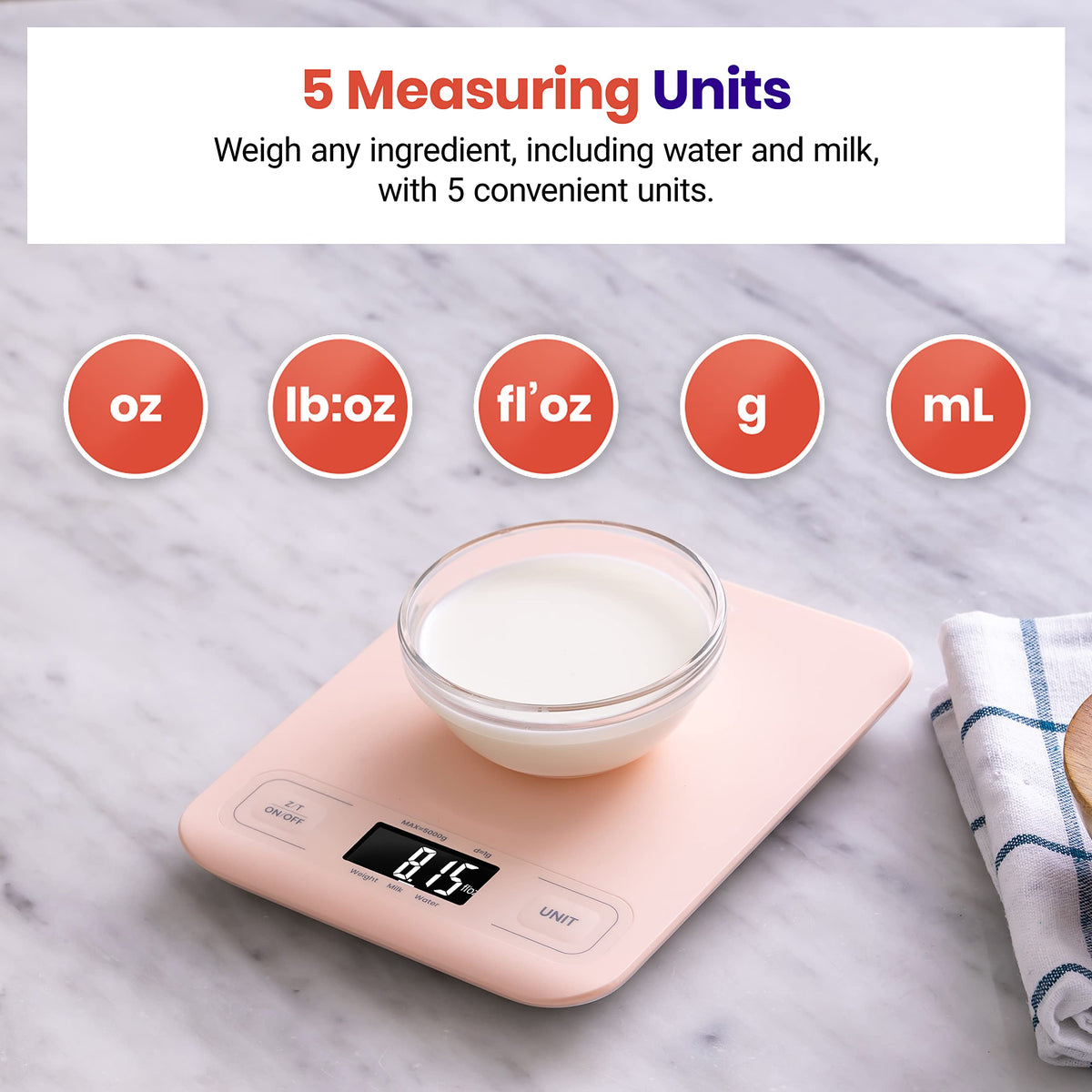 Etekcity Food Kitchen Scale, Digital Grams and Ounces, 11lb